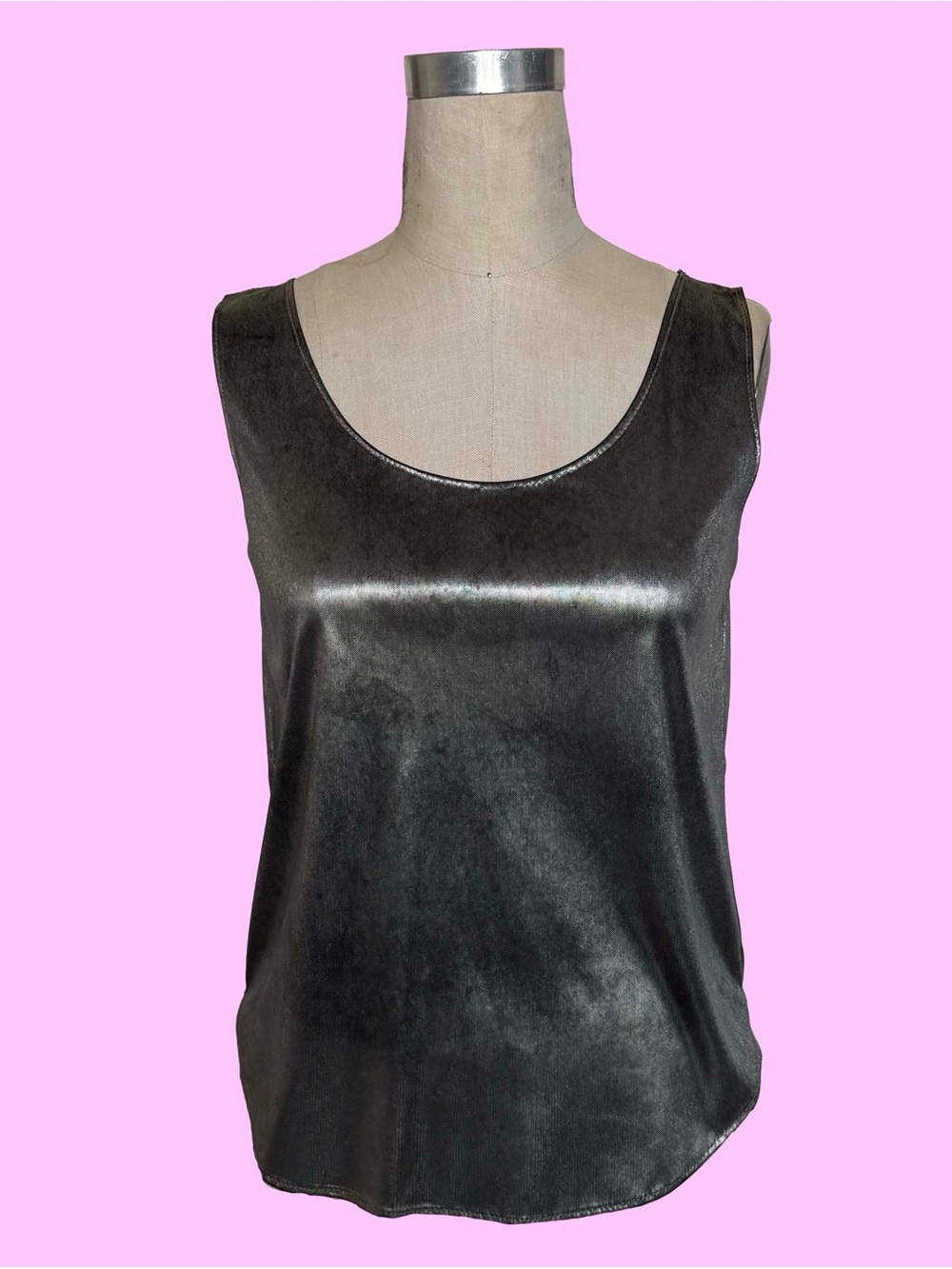 Vintage 90s distressed metallic tank.
